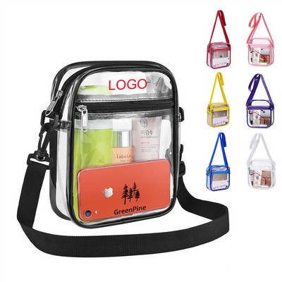 Clear Transparent PVC Crossbody Stadium Bag