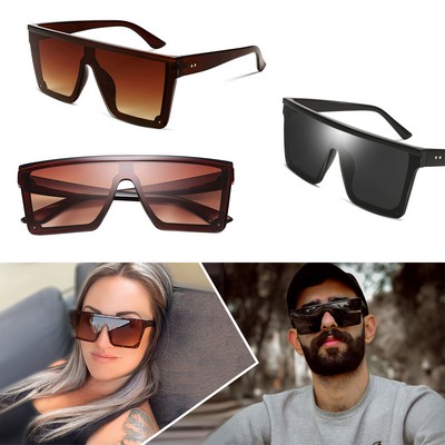 Large Square Flat Top Sunglasses