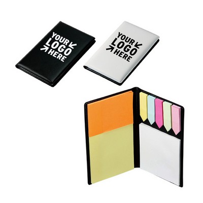 Leather Look Padfolio With Sticky Notes & Flags