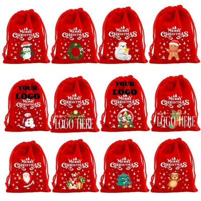 Christmas Candy Drawstring Bags