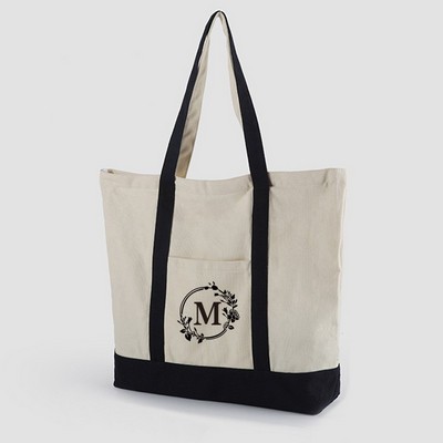 Custom Canvas Two-Tone Tote Bag