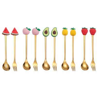 Fruits Dessert Coffee Spoon Or Fork