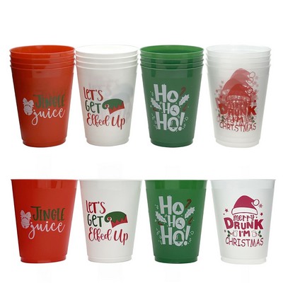 Four Designs Plastic Cups 16 Oz