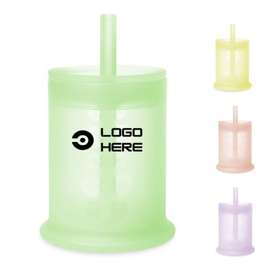 Silicone Training Cup With Straw Lid