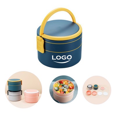 Circular Double-Layer Portable Lunch Box