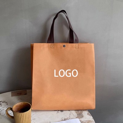 Customizable Orange Non-Woven Tote Bag