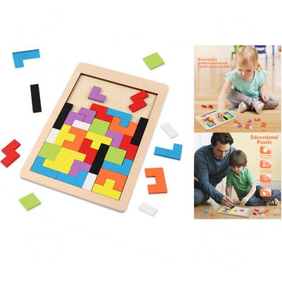 Wooden Brain Teaser Puzzle Block Set