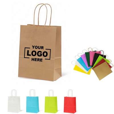 Colorful Kraft Paper Gift Bags with Handles