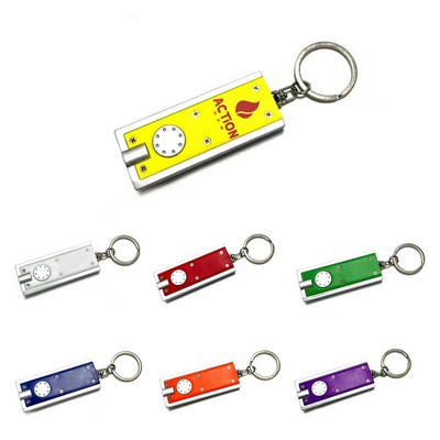 LED Rectangular Flashlight Keychain