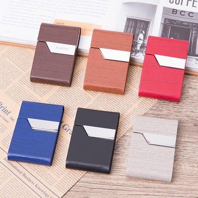 Business Card Cases PU Leather Name Card Holders Stainless Steel Multi Card Holders