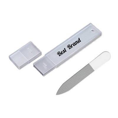 Pointed Nano Glass Nail File with Plastic Case