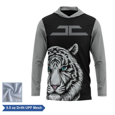 Sublimation UPF Mesh Long Sleeve Hooded T-Shirt - Men Women Kids