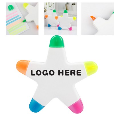 5 Color Star-Shaped Highlighters