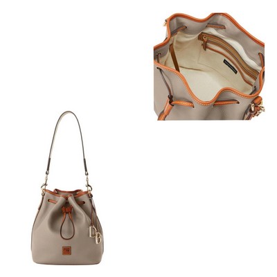 Dooney & Bourke Taupe Pebble Grain Drawstring