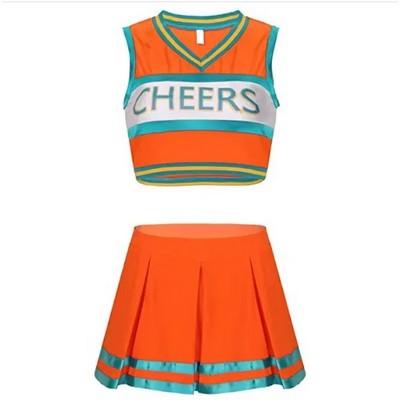 V Neck Cheerleading Uniform w/Pleated Skirt