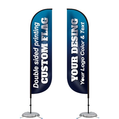 11' Double-Sided Custom Feather Flag Kit with Cross Base