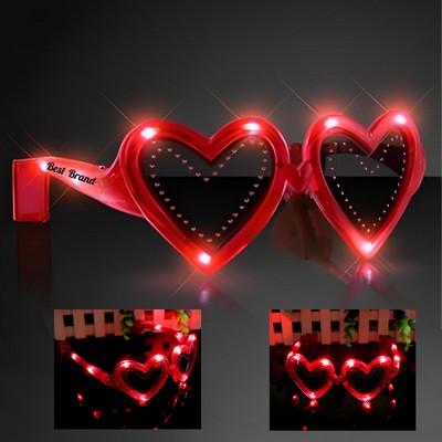 Glistening Love - Heart LED Light - up Sunglasses