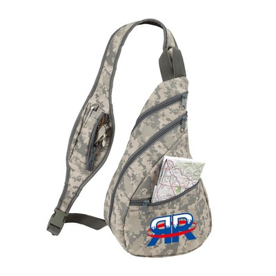 600D Polyester Digital Camo Crossbody Sling Backpack