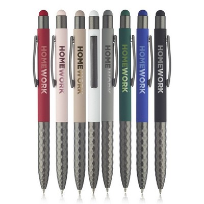 Geometric Aluminum Stylus Ballpoint Pen