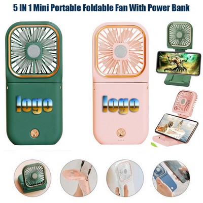 Foldable Mini Hand USB Fan With Power Bank 3000mAh