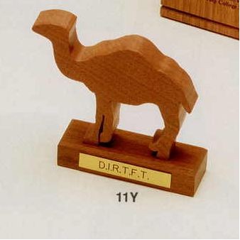 1.3"x4"x4-3/5" Walnut Any Small Shape (Camel Shown) On A Base (11y)