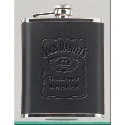 Jack Daniel's® 18 Oz. Stainless Steel Flask w/Leather Cover