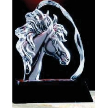 6" Animal Kingdom Horse Hand Blown Glacier Award