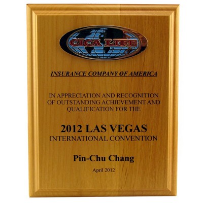 6" Solid Wood Recognition Plaque