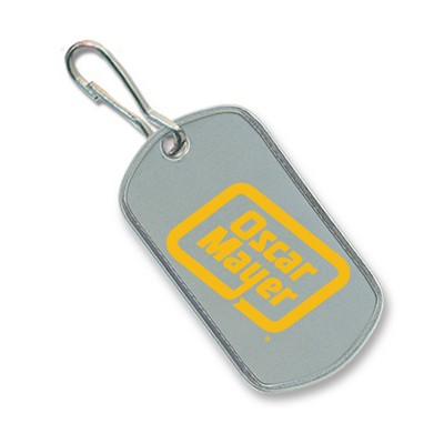 Pad Printed Dog Tag w/ Zipper Pull