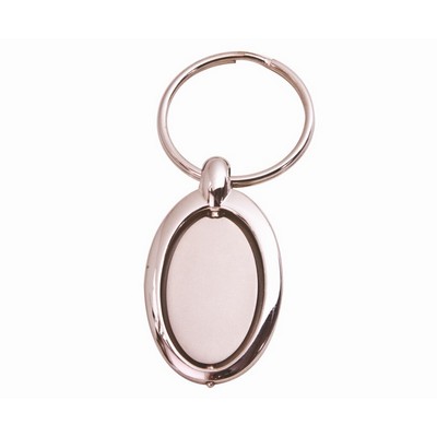 Zinc Keychain - Oval w/ Swivel Center