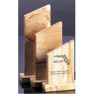 10.5" Teak Genuine Marble Pinnacle Award w/Fine Edge