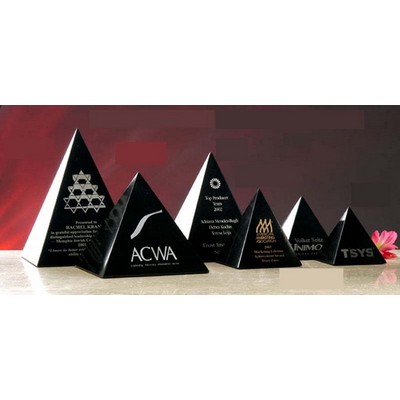 6" Black Genuine Marble Pyramid Award