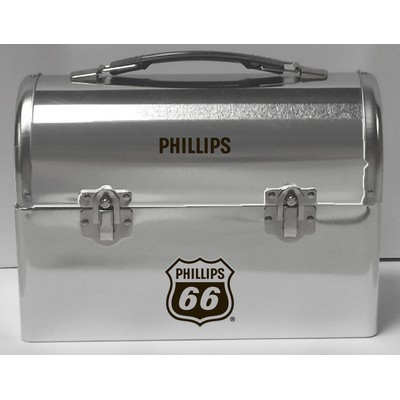 Silver Domed Lunch Box w/Screen Print - imprint extra