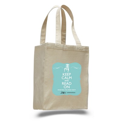 Natural Canvas Tote Bag w/ 25" Self Handle - 1 Color (10.5"x14"x5")