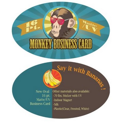 20PT 7MILFrosted Oval Plastic Cards (2"x3.5")