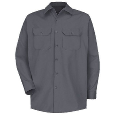 Red Kap™ Men's Long Sleeve Deluxe Heavyweight Cotton Shirt - Charcoal Gray