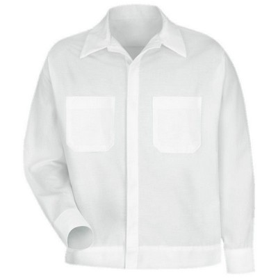 Red Kap™ Men's Long Sleeve Button-Front Shirt Jacket - White