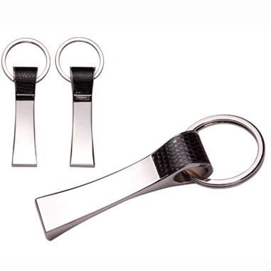 NP Leatherette Metal Keychain