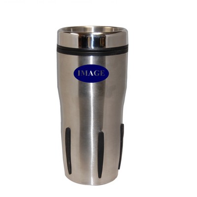 16 Oz. Stainless Steel Rib Grip Tumbler