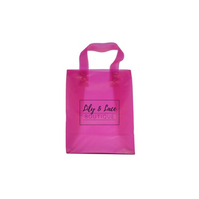 Frosted Hot Pink Colored Poly Flexi-Loop Bag/ 4 Mil (8"x5"x10")