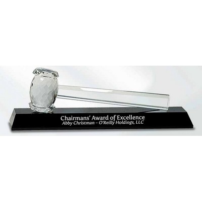 Crystal Gavel w/ Black Base (4 1/4"x13 7/8")