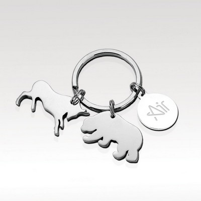 Bull and Bear Keychain