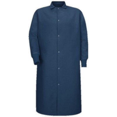 Red Kap™ Gripper Front Pocketless Butcher Coat w/Knit Cuffs - Navy Blue