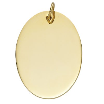 1 ¾" Gold Plated Oval Key/Name Tag