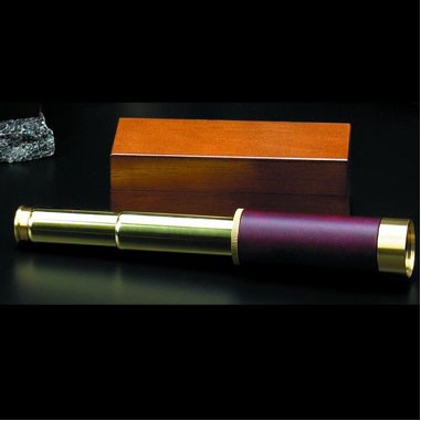 4-Section Brass Telescope In Wood Box, Power:25x