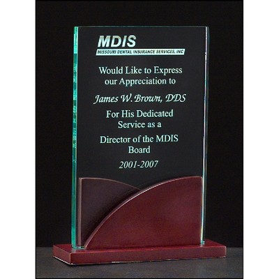 Acrylic Award on a Mahogany Finish Base (4 7/8"x6 1/2")