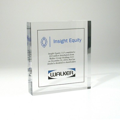 Flat Rectangle Lucite® Embedment Award (4 1/2" x 5" x 1")