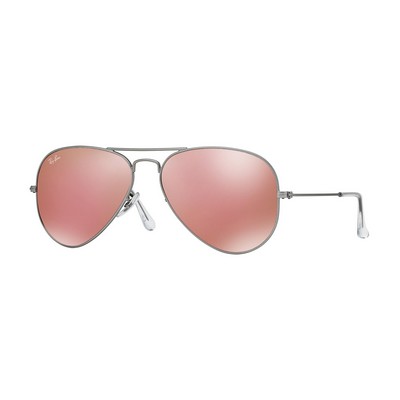 Ray-Ban® Silver/Pink Flash Aviator Sunglasses