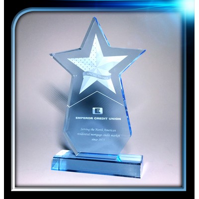 Executive Series Blue Star Award w/Base (6"x8 1/2"x3/4")