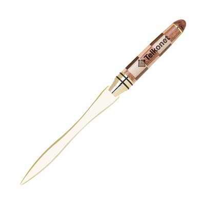 Terrific Timber-13 Letter Opener w/Spiral Patterned Maple Barrel